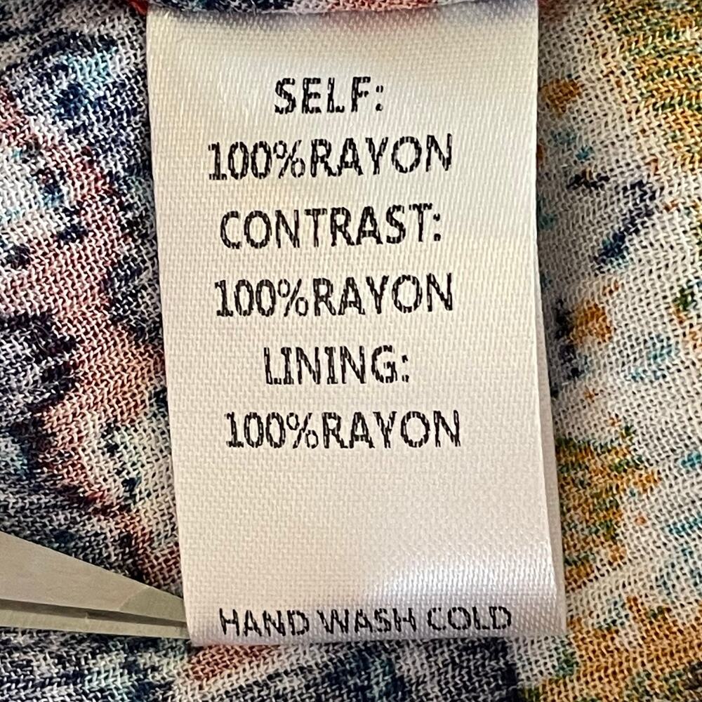 Easel Multiprint Boho Top Relaxed Fit Medium Peas… - image 8